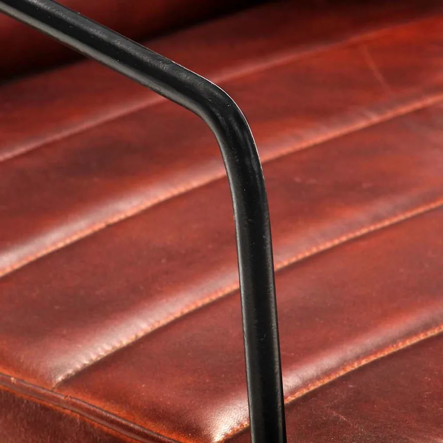 Fauteuil Marron foncé Cuir véritable - 6