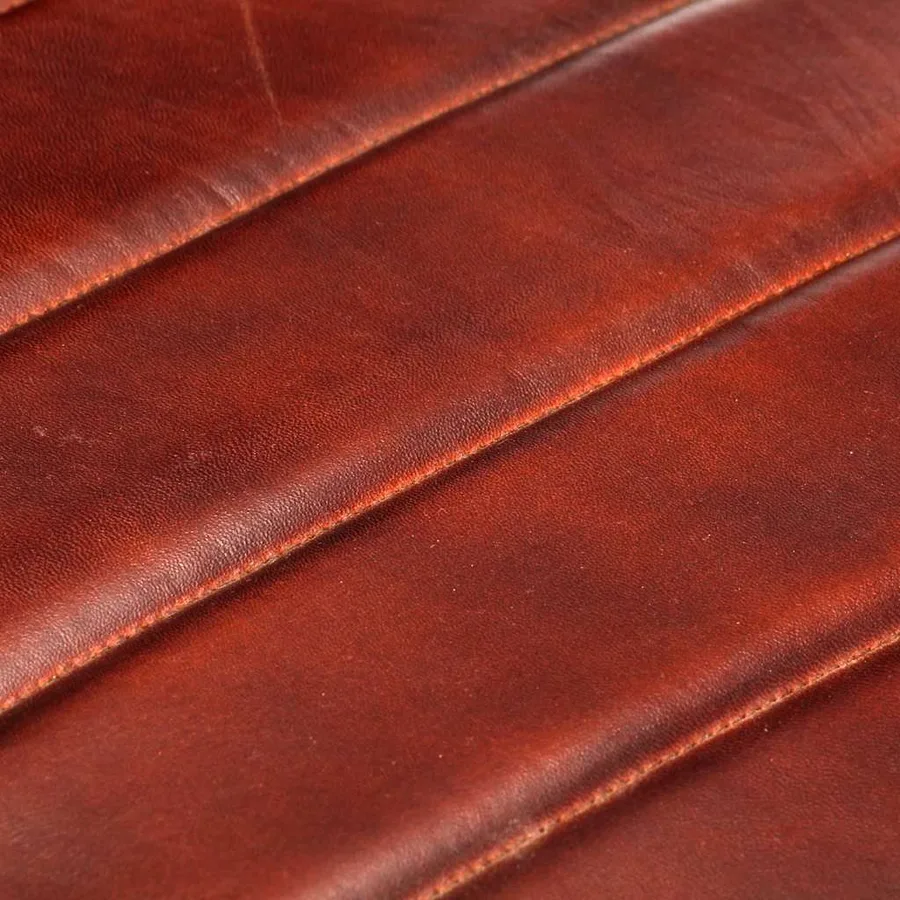 Fauteuil Marron foncé Cuir véritable - 7