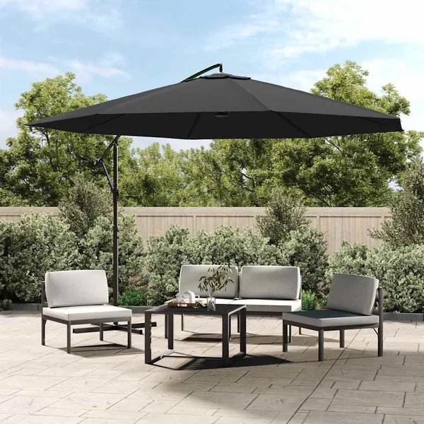 Parasol de jardin en porte-à-faux et poteau en aluminium