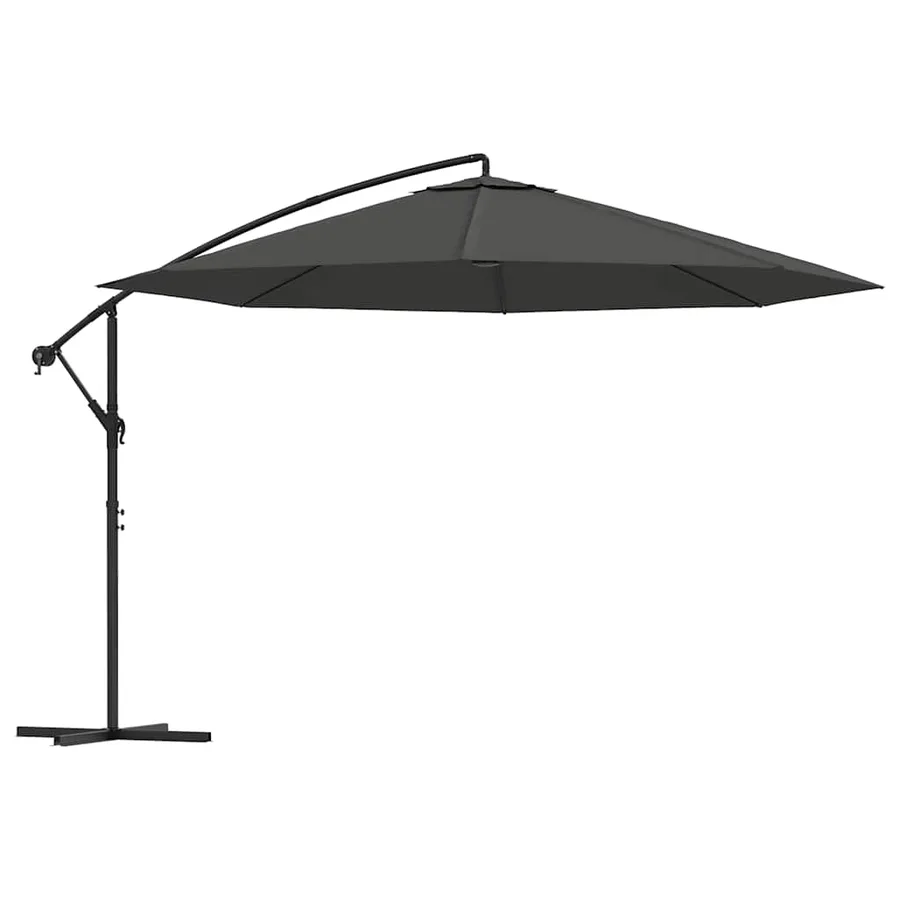 Parasol de jardin en porte-à-faux et poteau en aluminium - 2