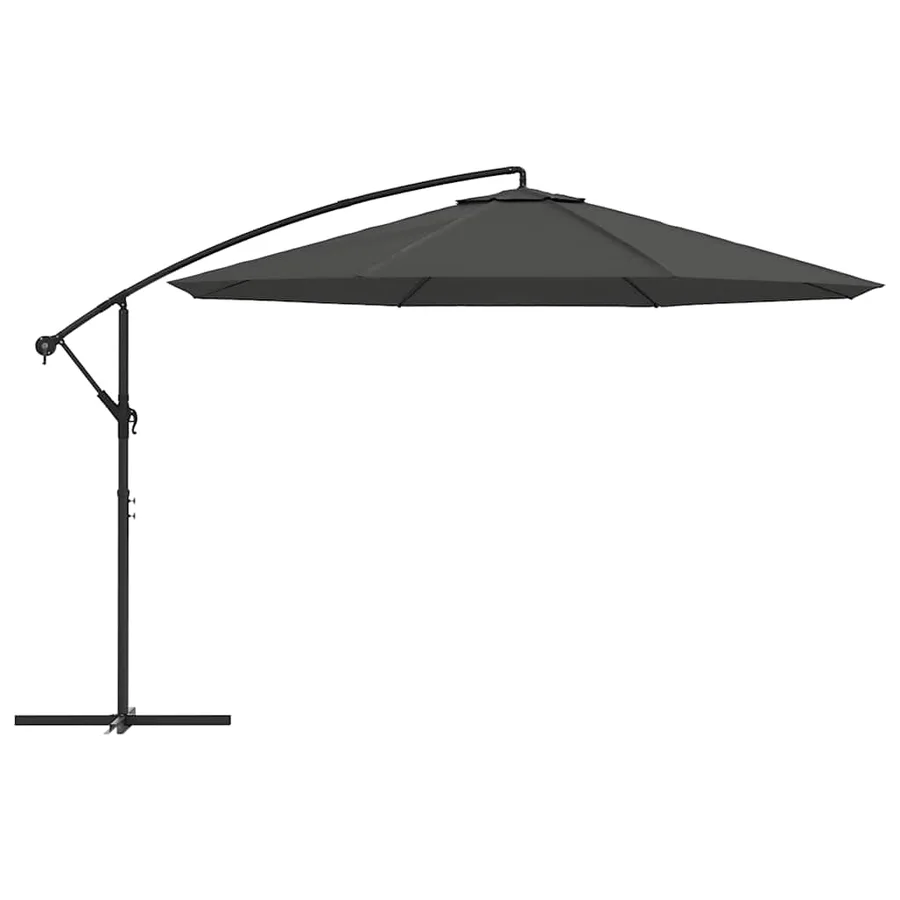 Parasol de jardin en porte-à-faux et poteau en aluminium - 3