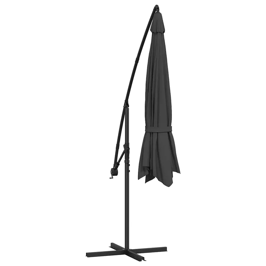 Parasol de jardin en porte-à-faux et poteau en aluminium - 6