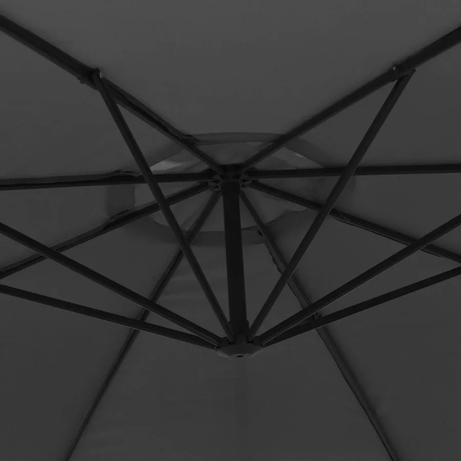 Parasol de jardin en porte-à-faux et poteau en aluminium - 7