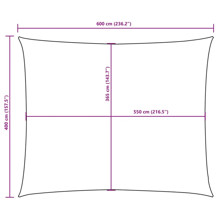 Voile de parasol tissu oxford rectangulaire 4x6 m anthracite - 10