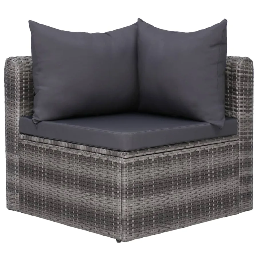 Salon de jardin 7 pcs et coussins et oreillers Résine tressée - 4