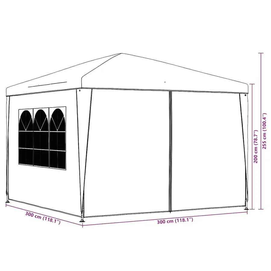 Tente de réception 3 x 3 m Vert - 11