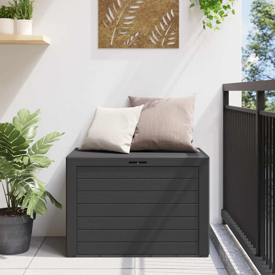 Boîte de rangement de jardin Anthracite 78x44x55 cm