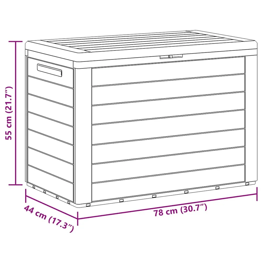 Boîte de rangement de jardin Anthracite 78x44x55 cm - 9