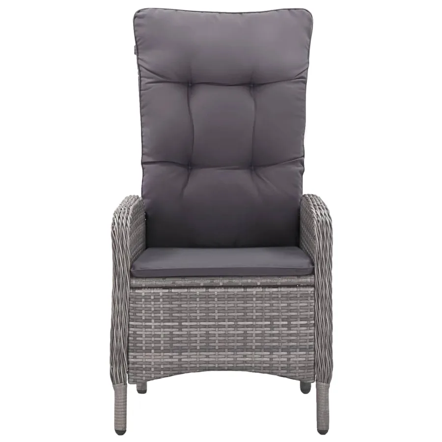 Ensemble à Manger de jardin 3 pcs Résine tressée et verre Gris - 5