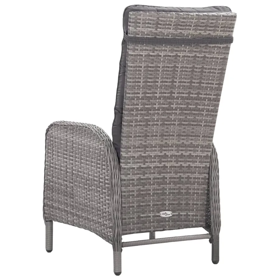 Ensemble à Manger de jardin 3 pcs Résine tressée et verre Gris - 7