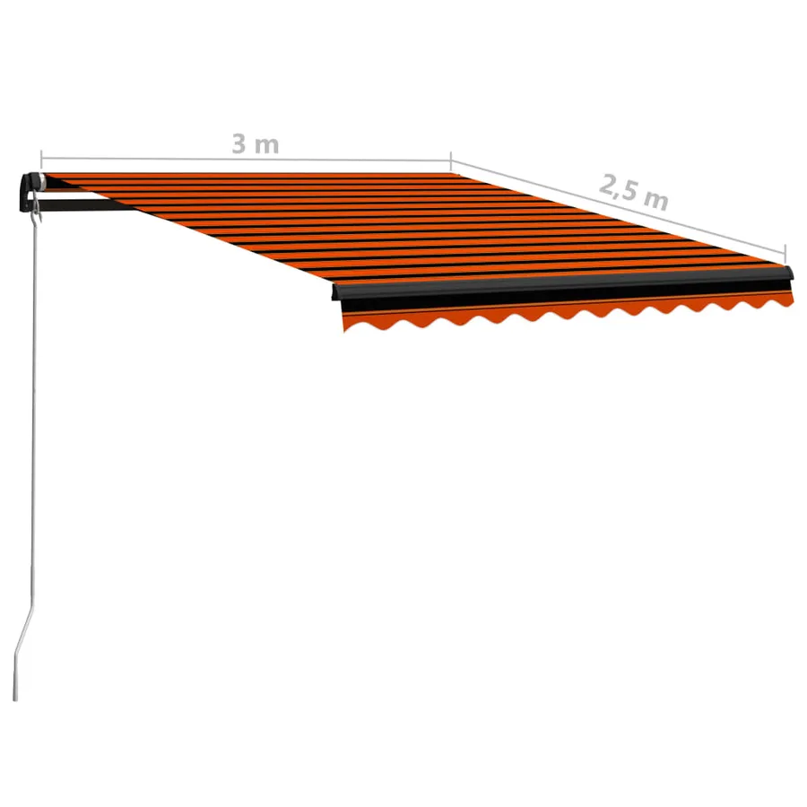 Auvent manuel rétractable 300x250 cm Orange et marron - 7