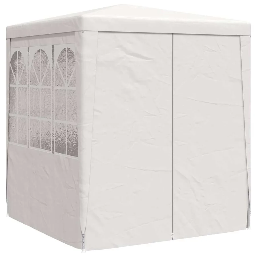 Tente de réception avec parois latérales 2,5x2,5m Blanc 90 g/m² - 3