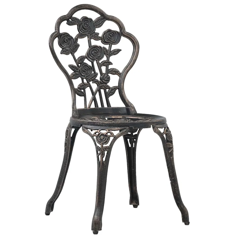 Chaises de bistro lot de 2 Bronze Aluminium coulé - 2