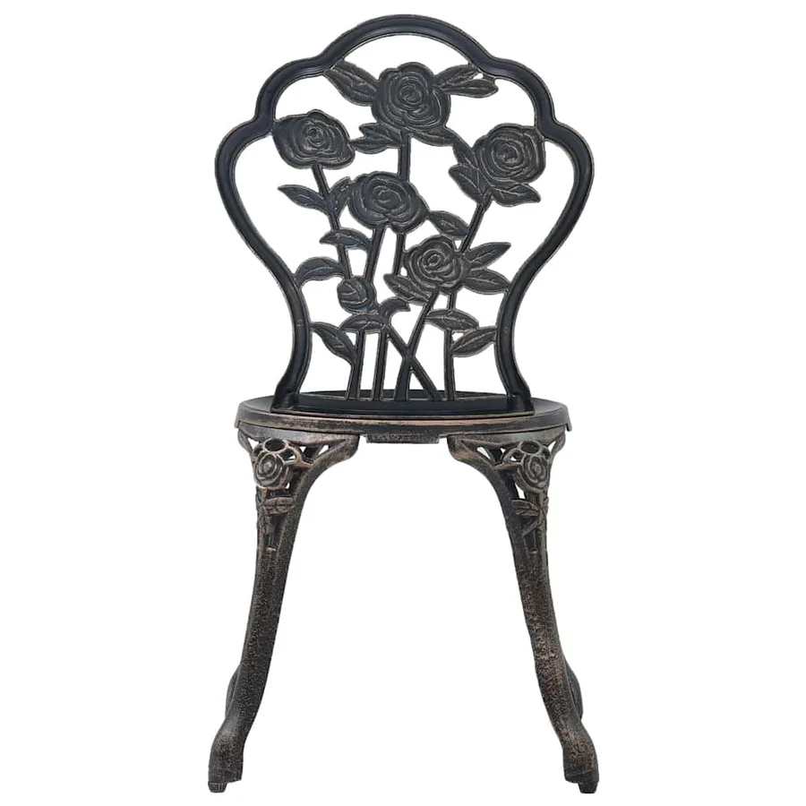 Chaises de bistro lot de 2 Bronze Aluminium coulé - 5