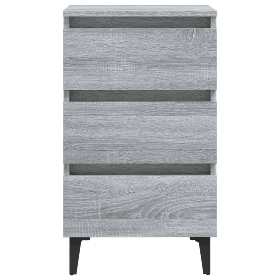 Table de chevet avec pieds en métal Sonoma gris 40x35x69 cm - 3