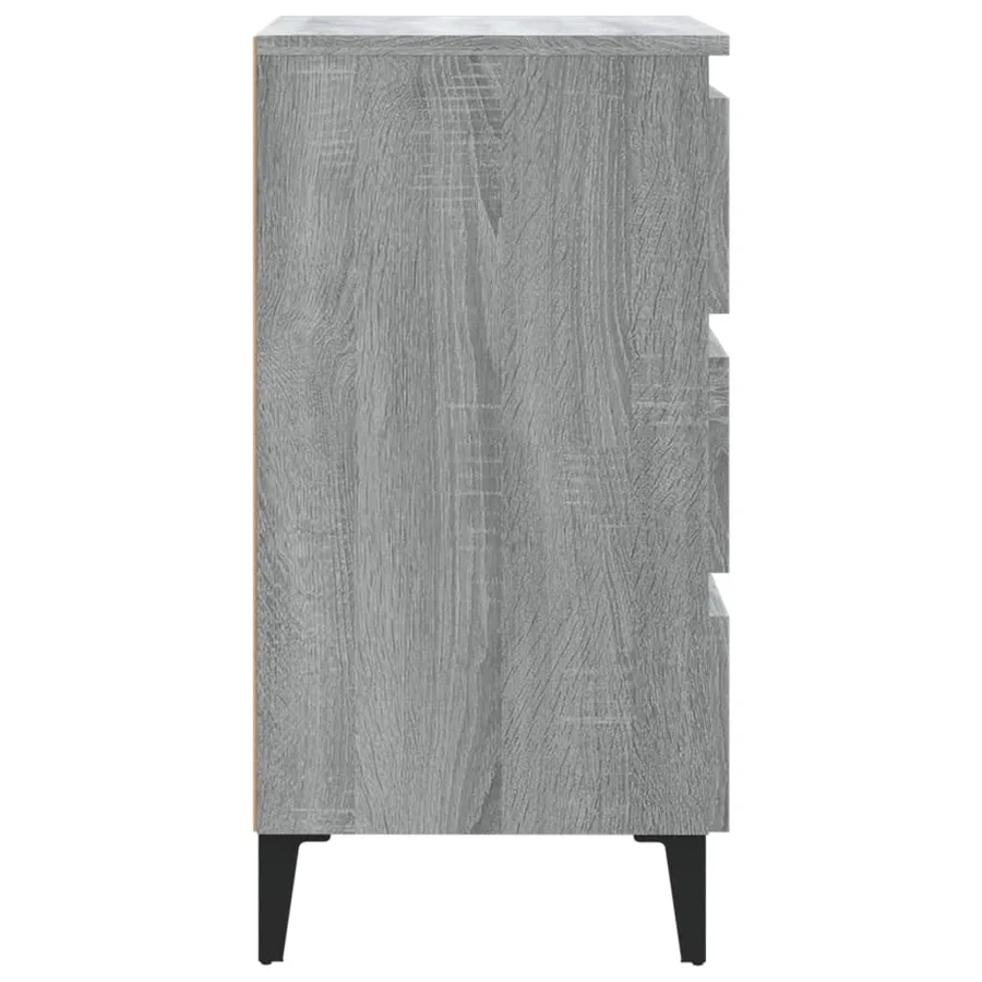 Table de chevet avec pieds en métal Sonoma gris 40x35x69 cm - 4