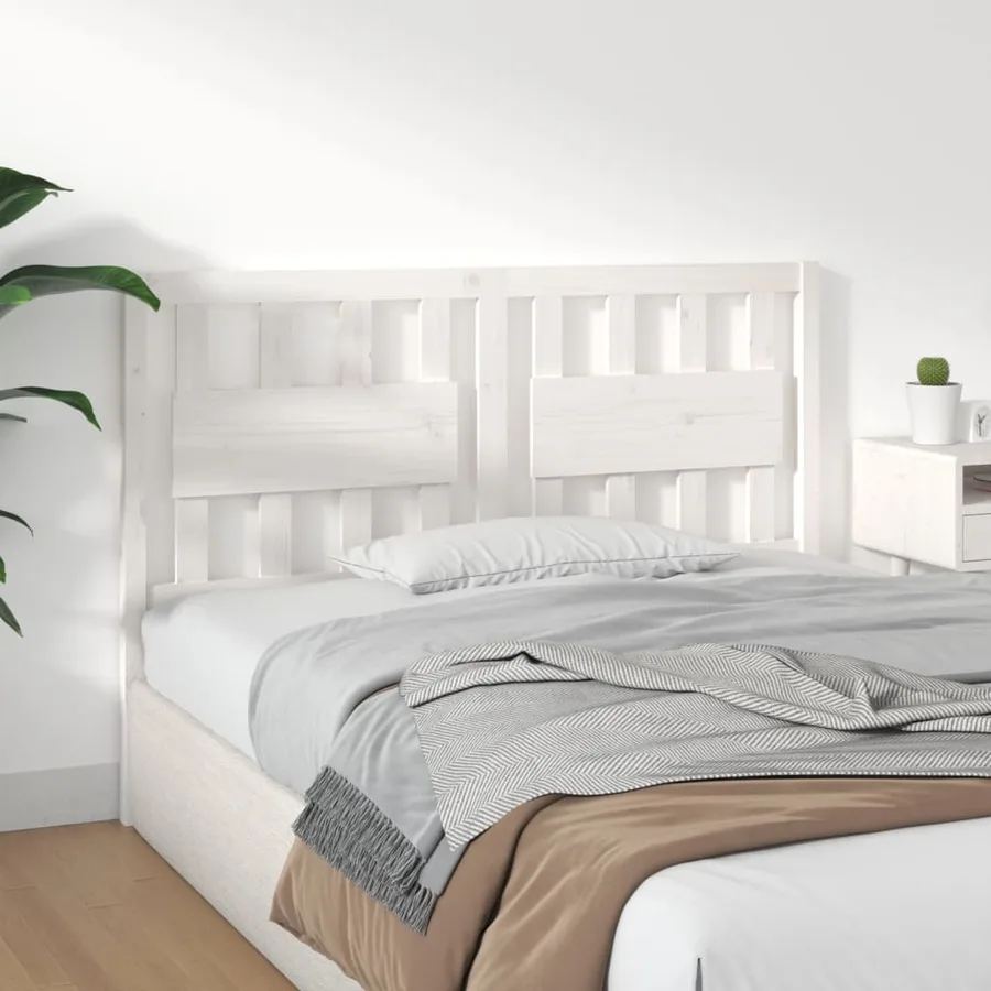 Tête de lit Blanc 145,5x4x100 cm Bois massif de pin - 4