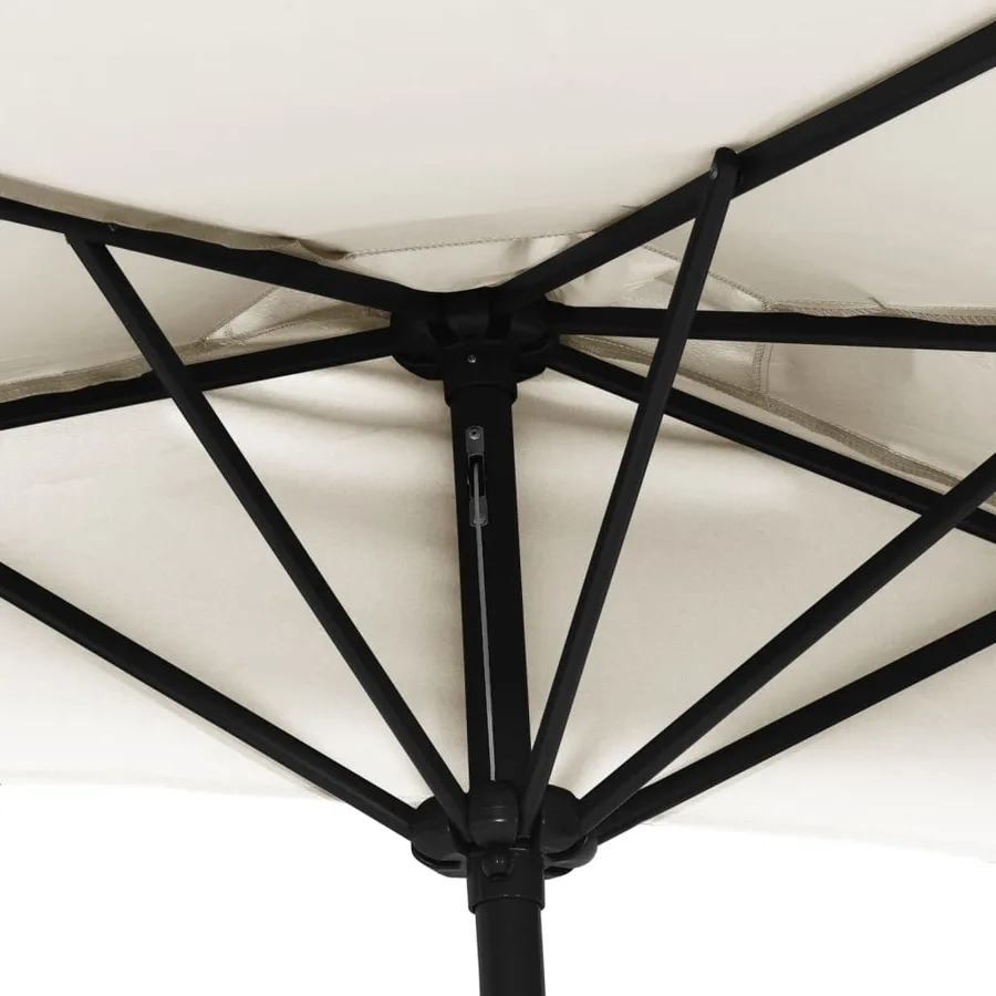 Parasol de balcon avec mât en aluminium Sable 300x155 cm Demi - 6