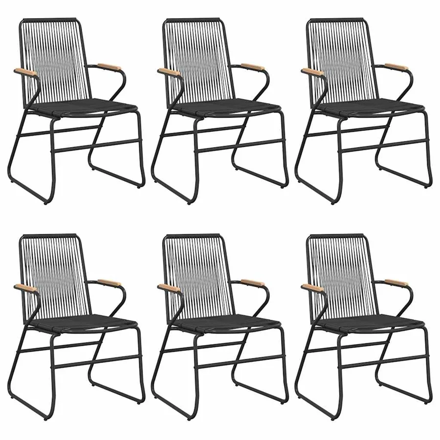 Ensemble à manger de jardin 7 pcs Noir Rotin PVC - 4