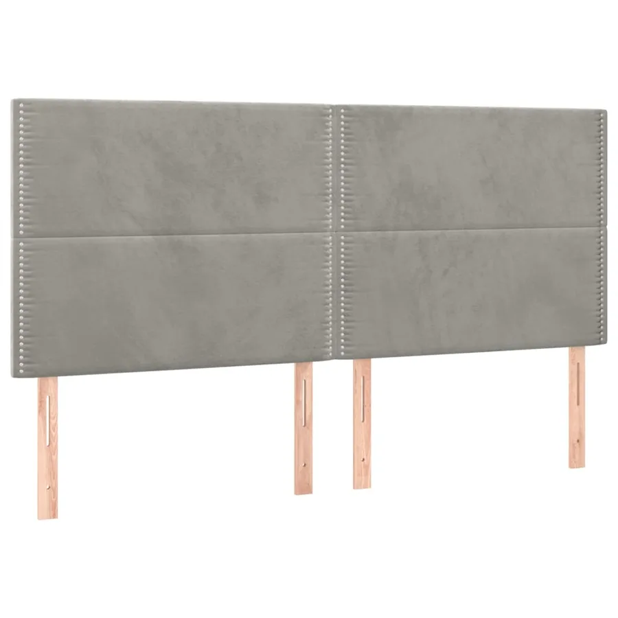 Cadre de lit sans matelas gris clair 200x200 cm velours - 9