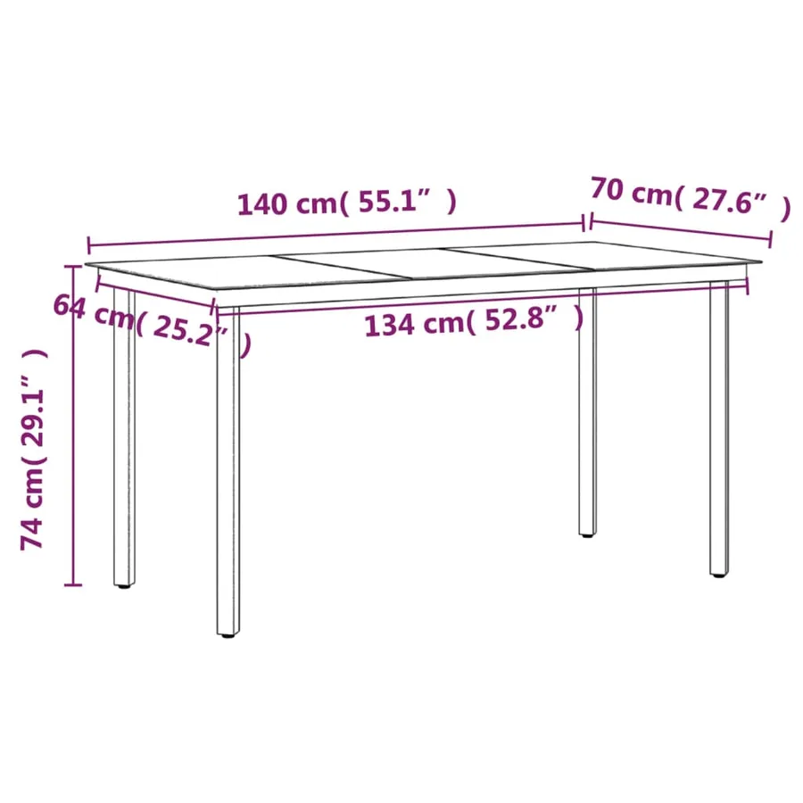 Ensemble à manger de jardin avec coussins 7 pcs Noir - 8