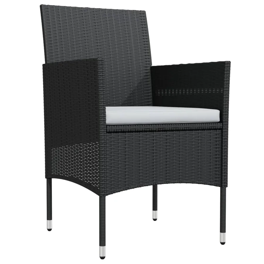 Ensemble à manger de jardin avec coussins 7 pcs Noir - 3