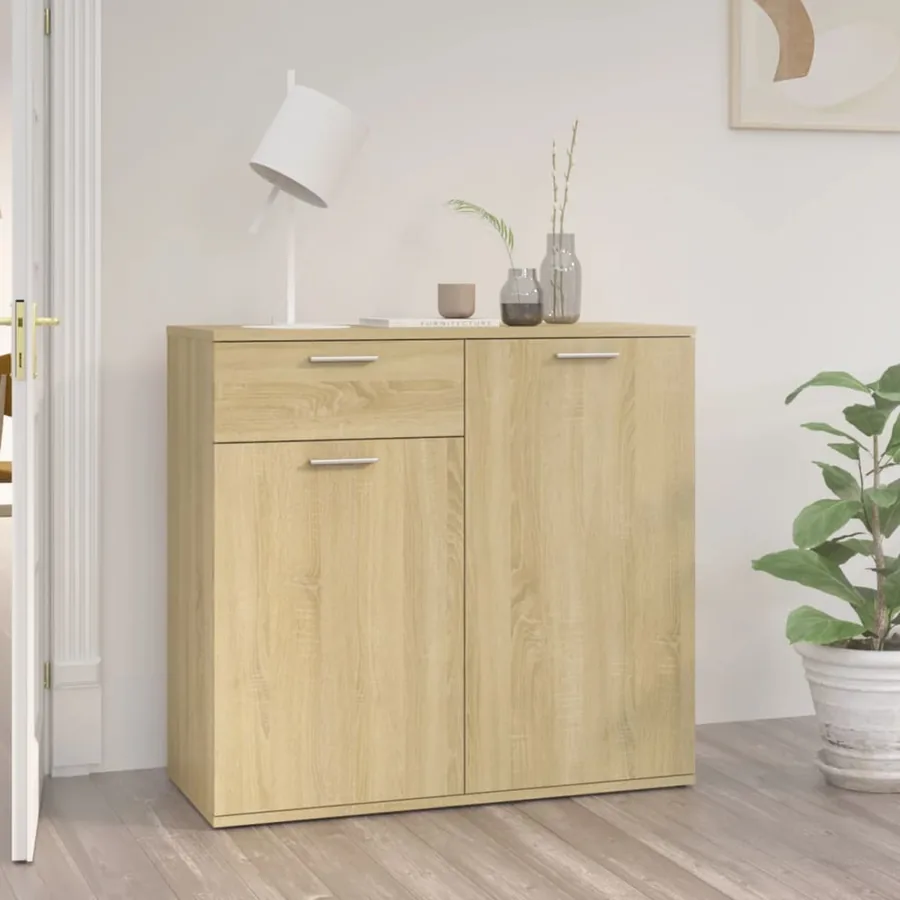 Buffet chêne sonoma 80x36x75 cm bois d'ingénierie
