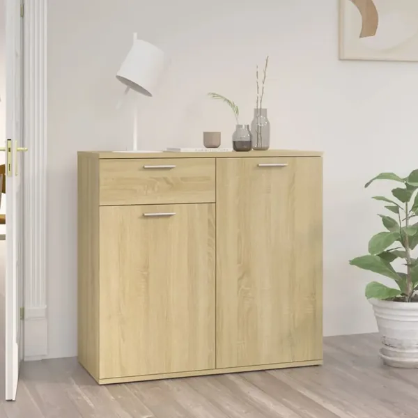 Buffet chêne sonoma 80x36x75 cm bois d'ingénierie