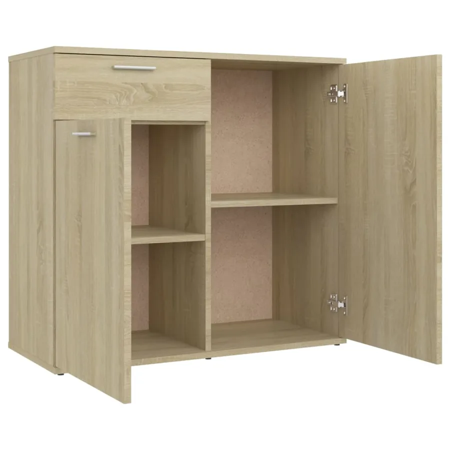 Buffet chêne sonoma 80x36x75 cm bois d'ingénierie - 8