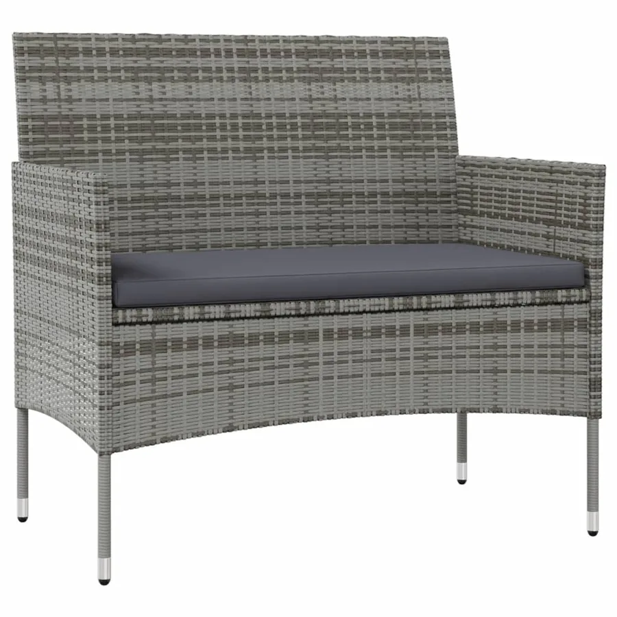 Salon de jardin 16 pcs avec coussins Résine tressée Gris - 3