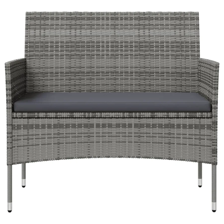 Salon de jardin 16 pcs avec coussins Résine tressée Gris - 4