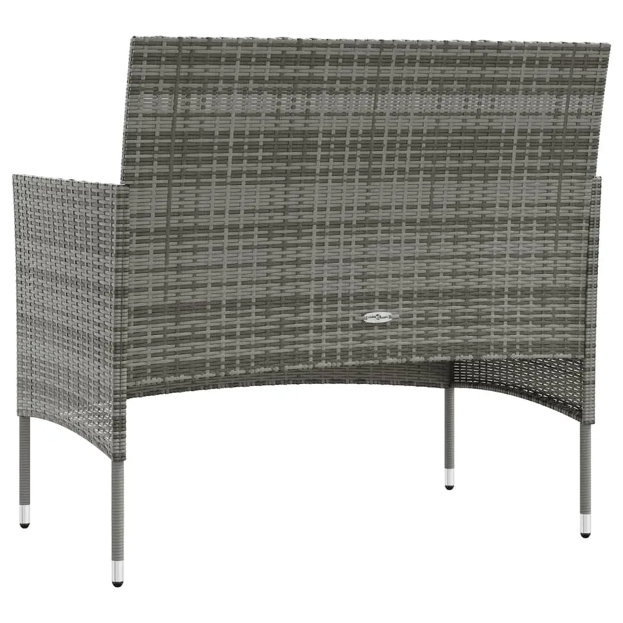 Salon de jardin 16 pcs avec coussins Résine tressée Gris - 5