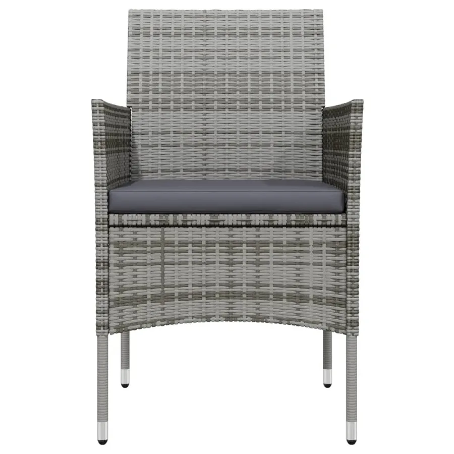 Ensemble à manger de jardin coussins 7pcs Gris et noir - 4