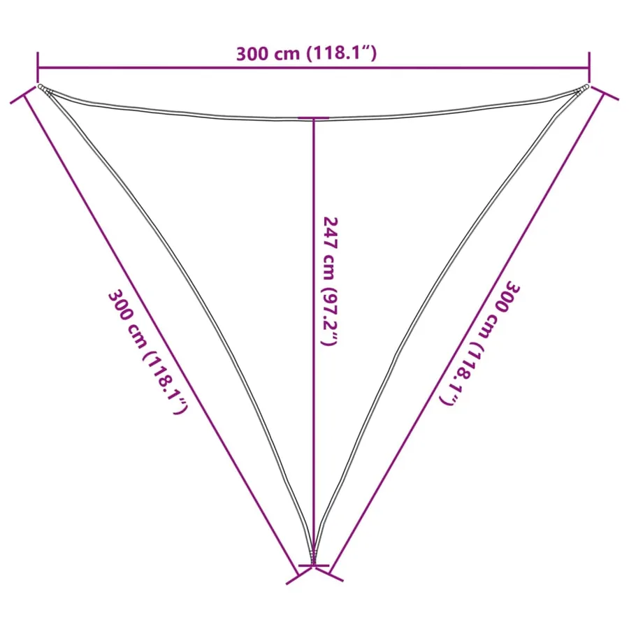 Voile d'ombrage 160 g/m² Anthracite 3x3x3 m PEHD - 10