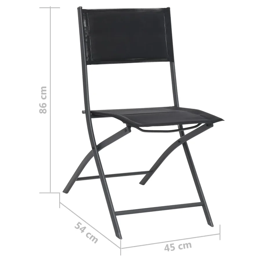 Chaises de jardin pliables lot de 2 Acier et textilène - 8