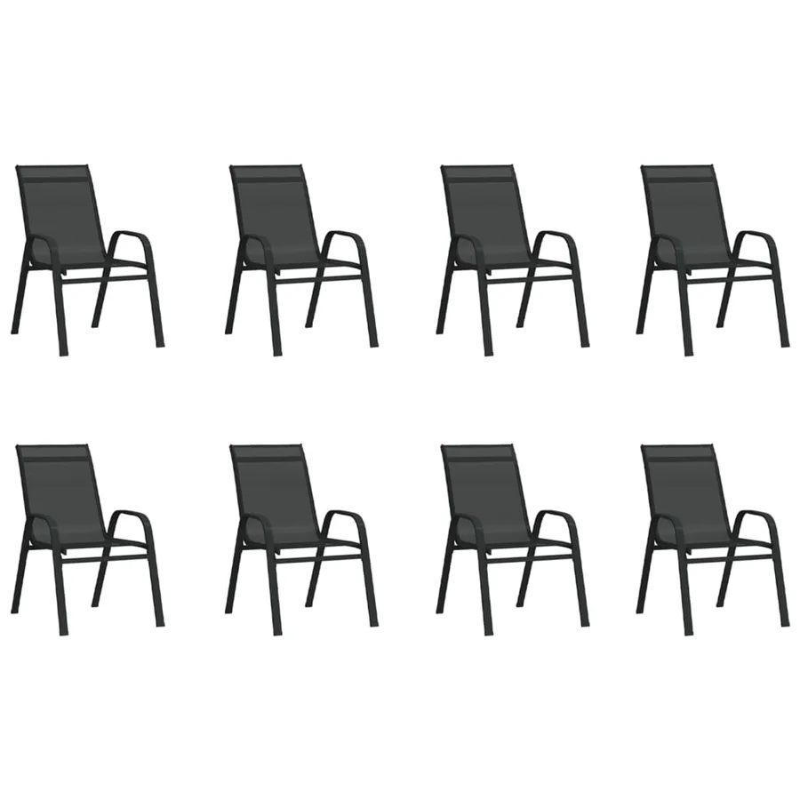 Ensemble à manger de jardin 9 pcs Noir - 3