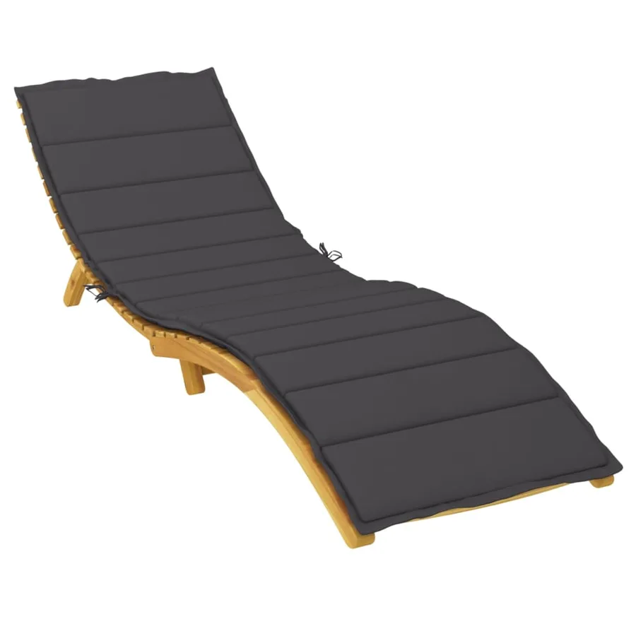 Coussin de chaise longue noir 200x50x3 cm tissu oxford - 3