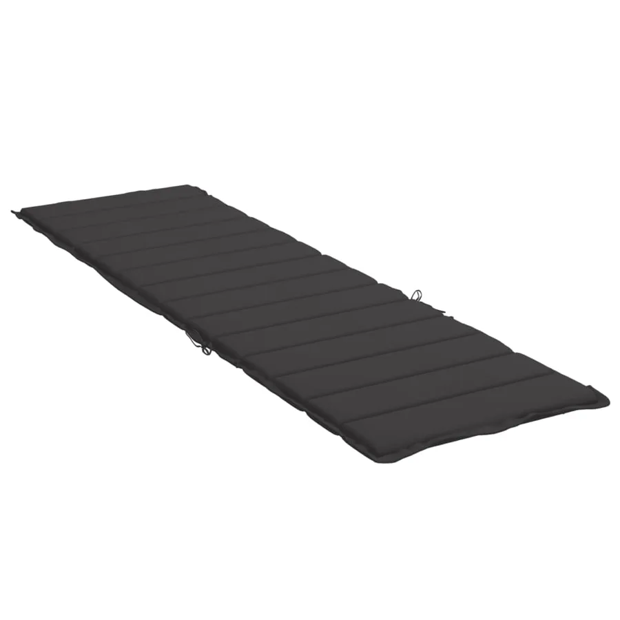 Coussin de chaise longue noir 200x50x3 cm tissu oxford - 4
