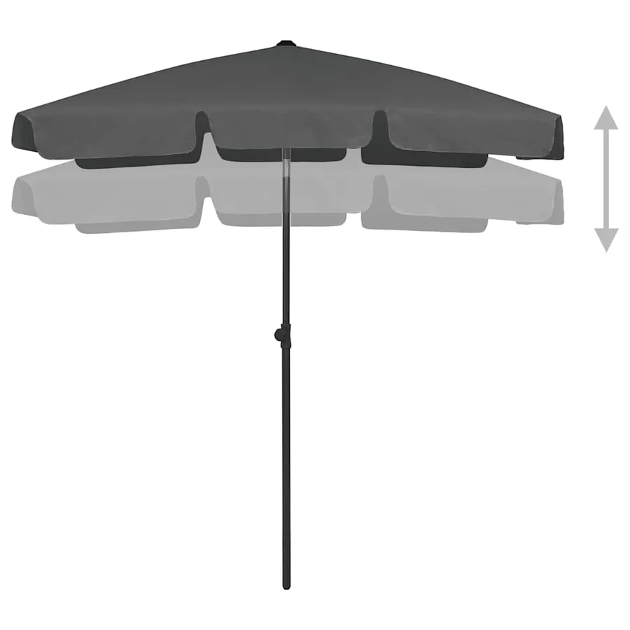 Parasol de plage anthracite 180x120 cm - 3
