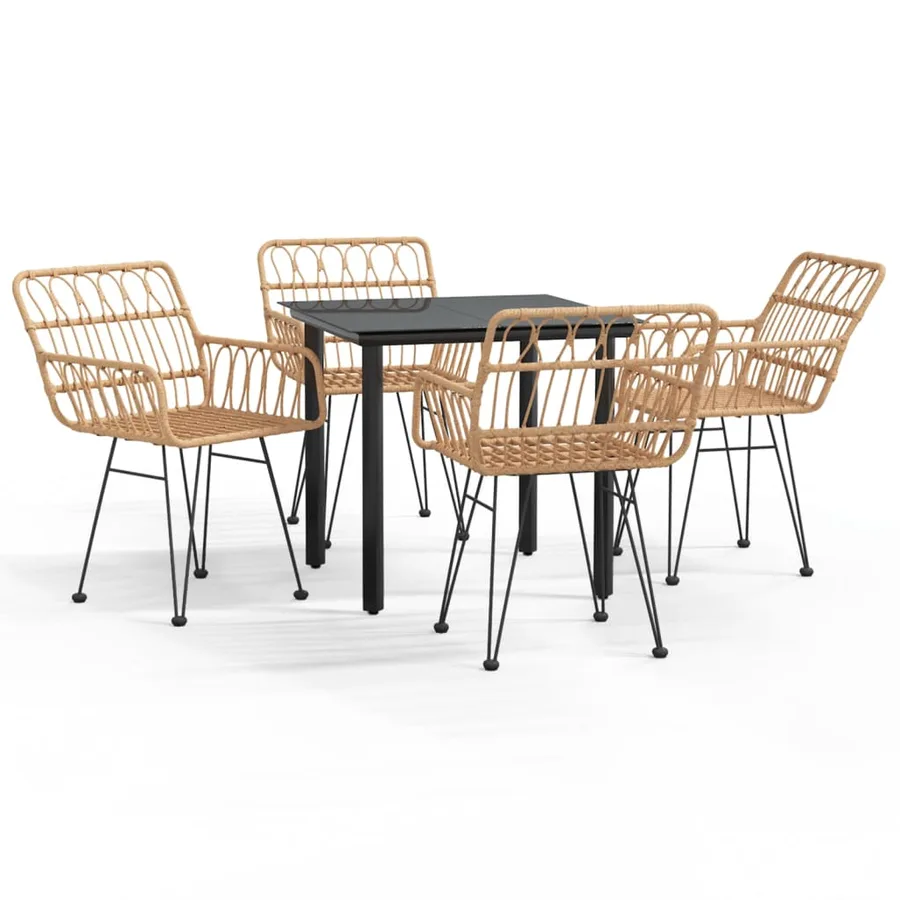Ensemble à manger de jardin 5pcs Résine tressée - 2