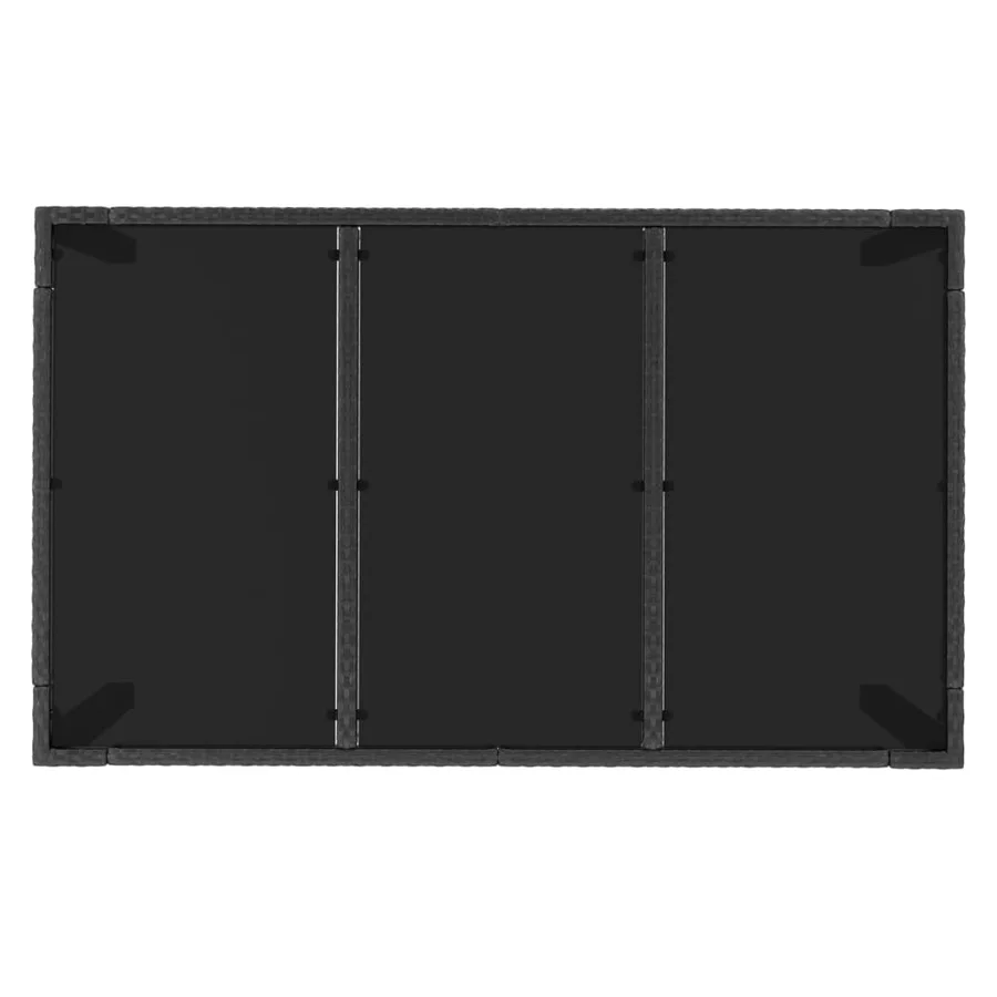 Ensemble à manger jardin et coussins 7 pcs Noir et gris Rotin - 9