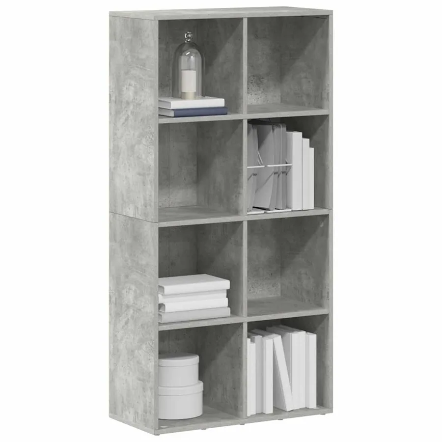 Bibliothèque/Buffet Gris béton 66x30x130 cm Bois d’ingénierie - 3