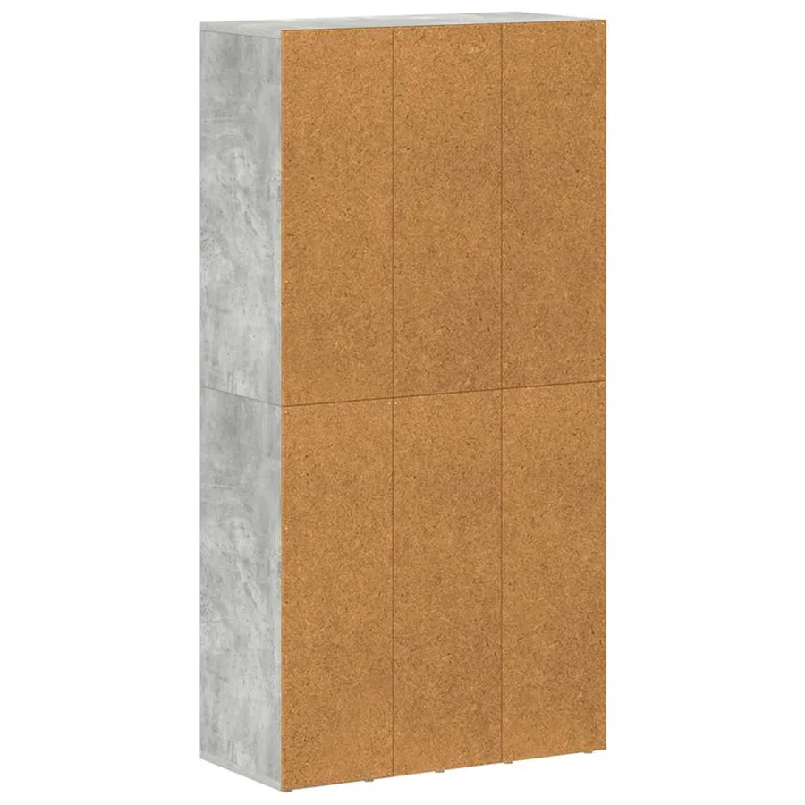 Bibliothèque/Buffet Gris béton 66x30x130 cm Bois d’ingénierie - 7