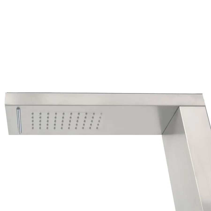 Douche d'extérieur avec receveur de douche WPC Acier inoxydable - 6