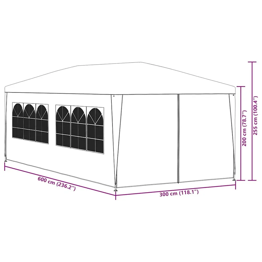Tente de réception 3 x 6 m Vert - 11