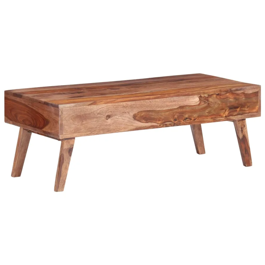Table basse gris 110x50x40 cm bois massif - 4