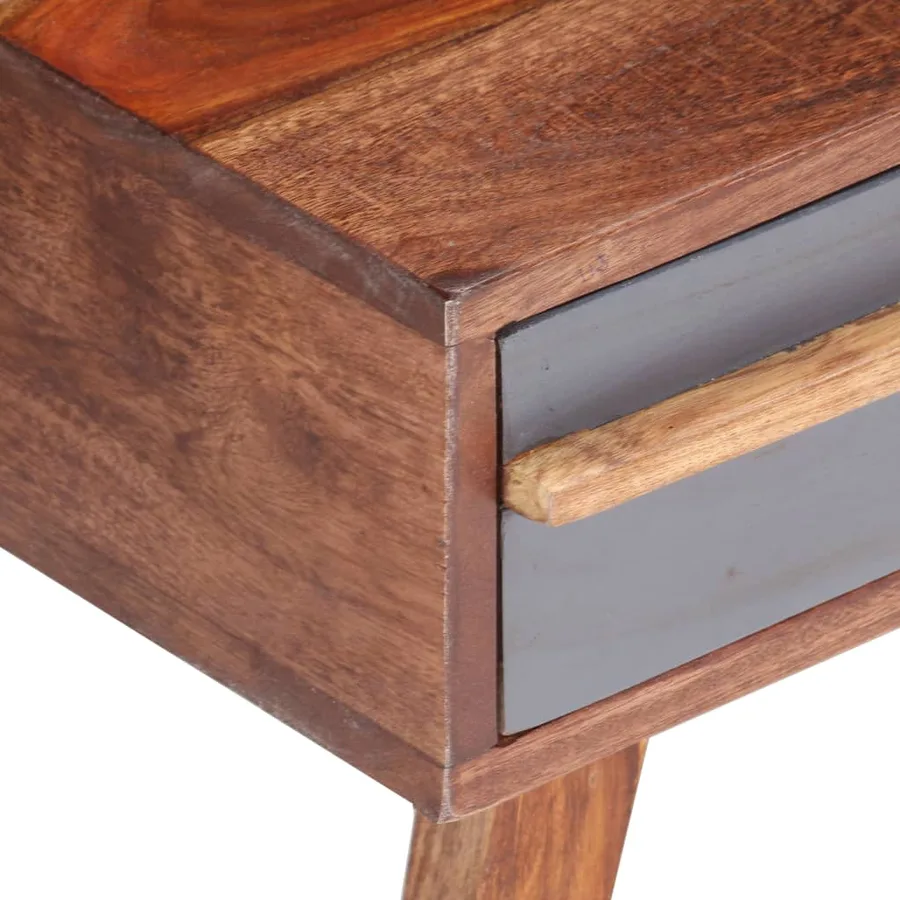 Table basse gris 110x50x40 cm bois massif - 5