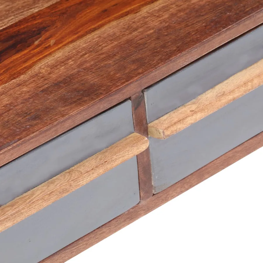Table basse gris 110x50x40 cm bois massif - 6