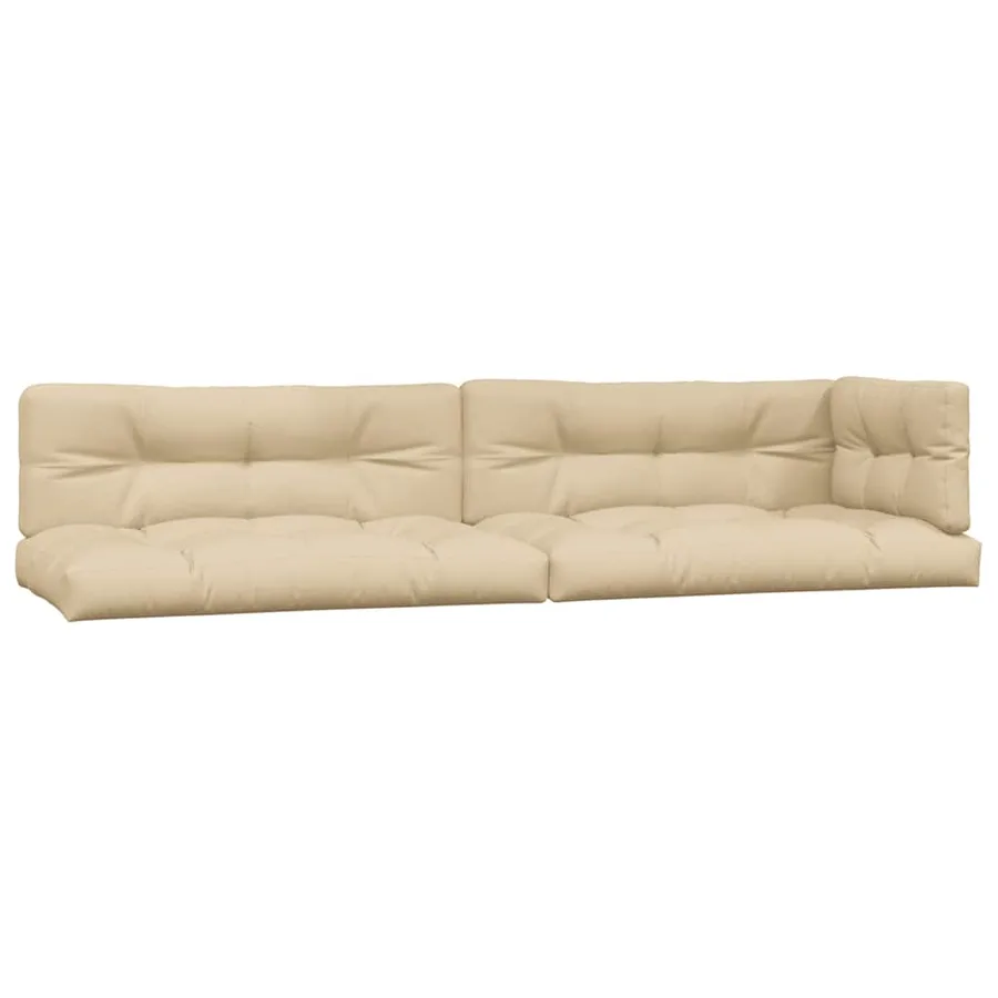 Coussins de palette lot de 5 beige tissu - 2