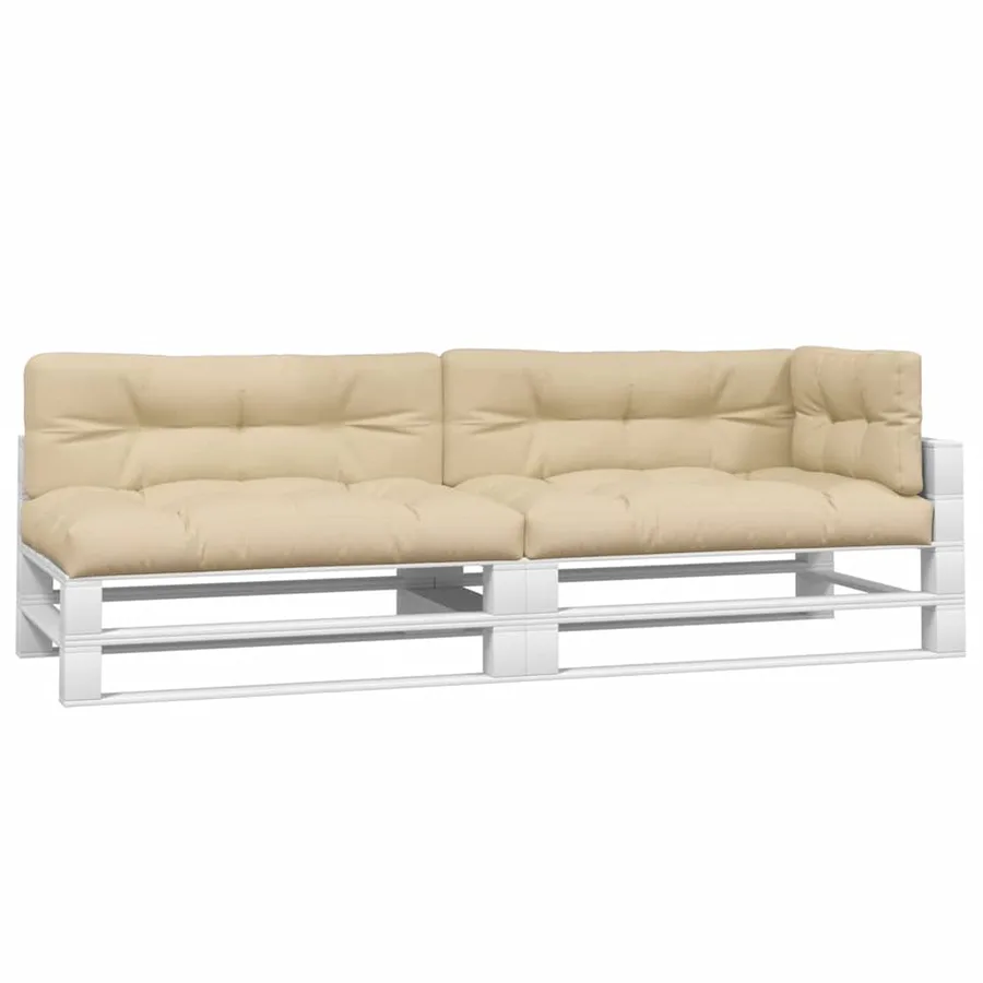 Coussins de palette lot de 5 beige tissu - 3